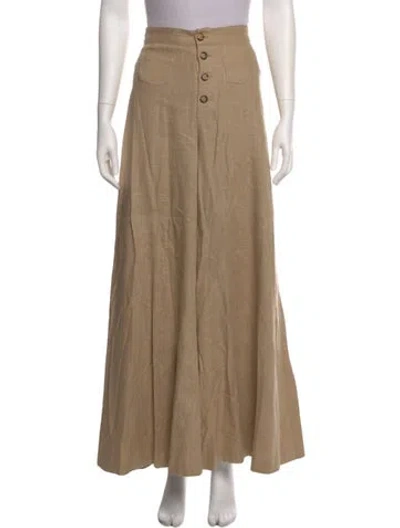 Pre-owned Staud Linen Wide Leg Pants In Neutral