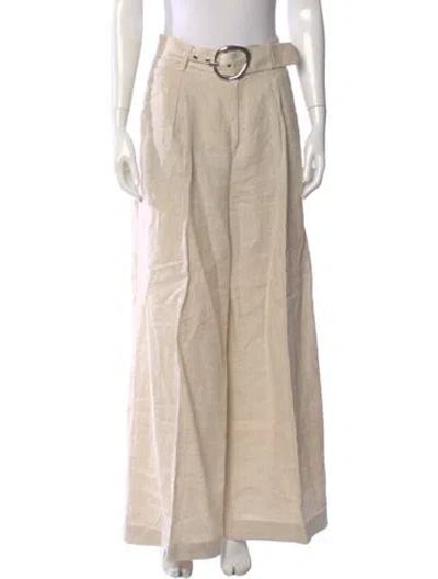 Pre-owned Staud Linen Wide Leg Pants In Neutral