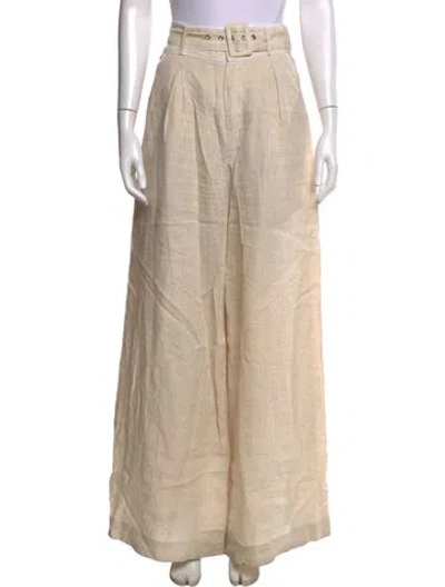Pre-owned Staud Linen Wide Leg Pants In Neutral