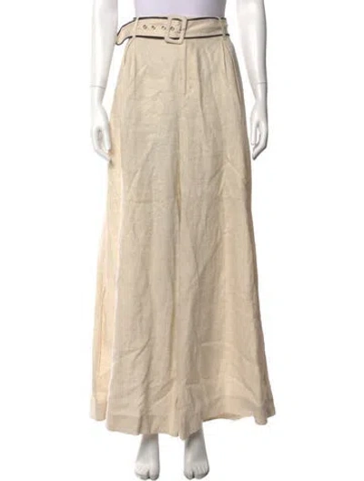 Pre-owned Staud Linen Wide Leg Pants In Neutrals
