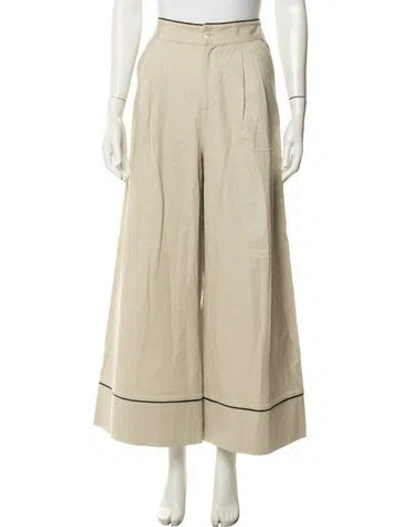 Pre-owned Staud Linen Wide Leg Pants In Neutrals