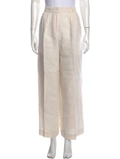 Pre-owned Staud Linen Wide Leg Pants In Neutrals
