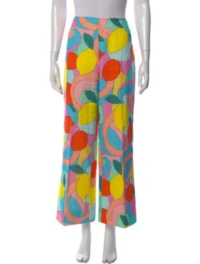 Pre-owned Staud Linen Wide Leg Pants In Pink