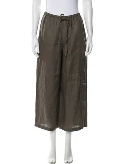 Pre-owned Staud Linen Wide Leg Pants W/ Tags In Gray