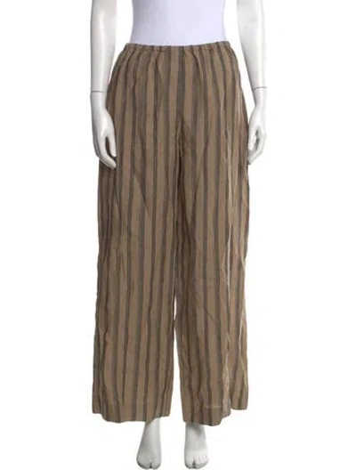 Pre-owned Staud Linen Wide Leg Pants W/ Tags In Neutral