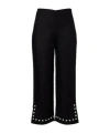 Staud Piha Linen-blend Flared Pants In Black