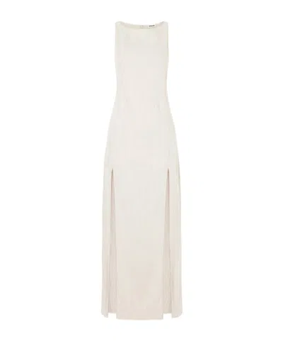 Staud Linen-blend Maxi Dress In White