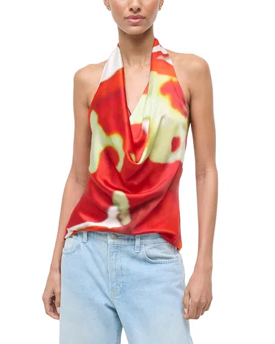 Staud Liora Printed Top In Red
