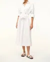 Staud Lisa Stretch Cotton Shirtdress In White