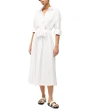 Staud Lisa Stretch Cotton Shirtdress In White