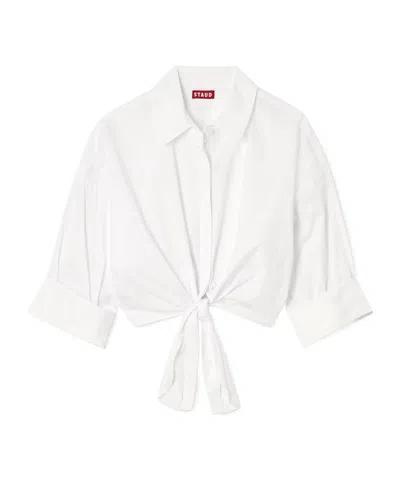 Staud Lisa's Knotted Shirt In White