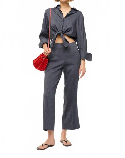 STAUD LISA LINEN TOP IN CHAMBRAY