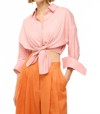 STAUD LISA LINEN TOP IN FADED BLUSH