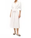 Staud Lisa Stretch Cotton Shirtdress In White