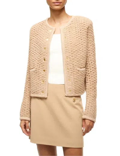 Staud Lisson Cardigan Jacket In Camel
