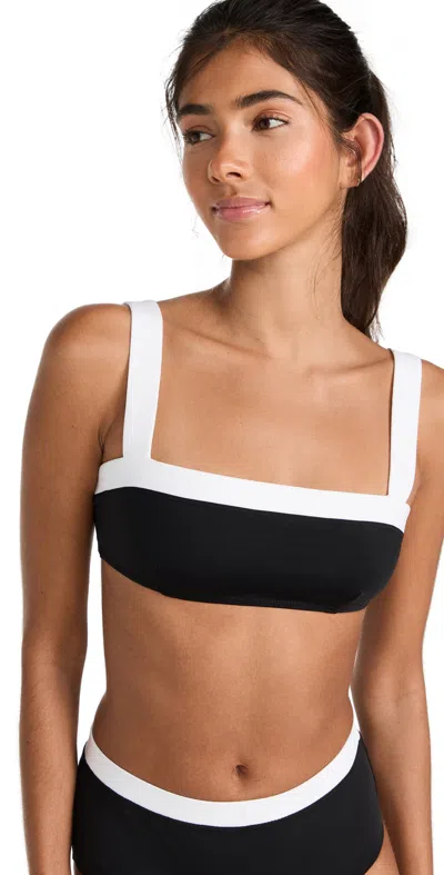 STAUD LIV BIKINI TOP BLACK/WHITE