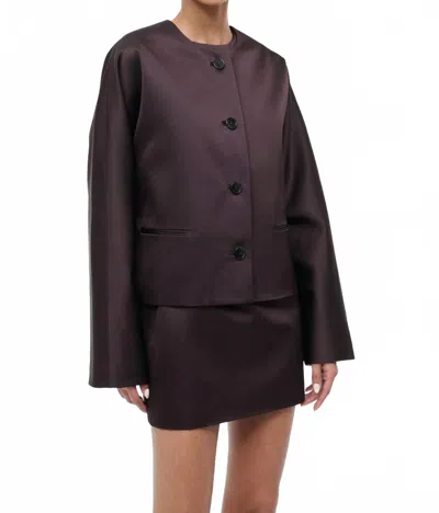 Staud Liz Cropped Jacket In Earth In Brown