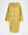 Staud Liz Duchess Satin Overcoat In Yellow