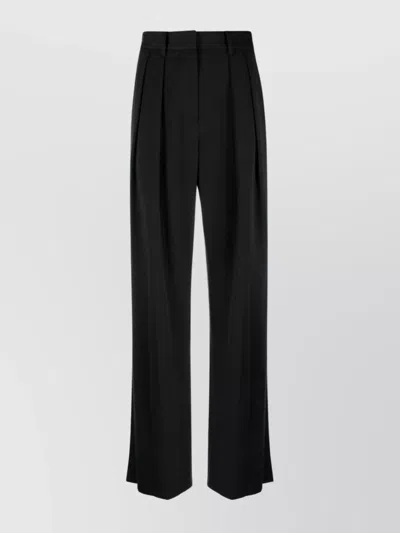 STAUD LOGO HIGH WAIST TROUSERS WITH PLEAT DETAILING