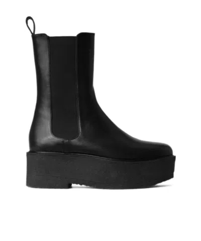 Staud Logo Jacketed Boots In Black