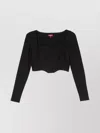 Staud Logo Jersey Crop Top With Dart Detailing In Black