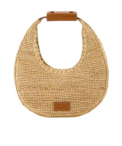 Staud Logo Patch Tote In Beige