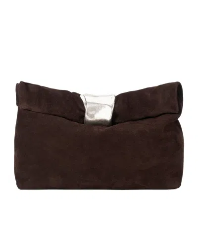 Staud Logo Shoulder Bag In Brown