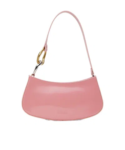 Staud Logo Zipper Shoulder Bag In Pink