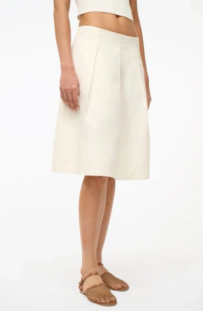 Staud London Stretch Cotton Skirt In Ivory