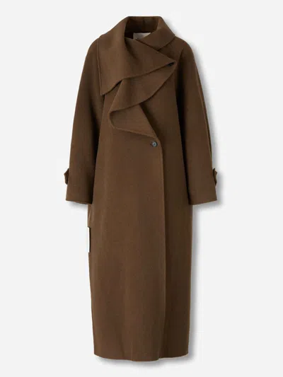 Staud Long Coat By In Brown