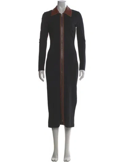 Pre-owned Staud Long Dress In Black