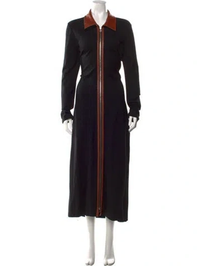 Pre-owned Staud Long Dress In Black