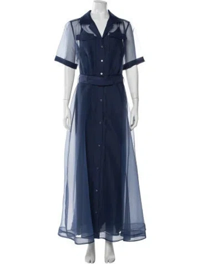 Pre-owned Staud Long Dress In Blue