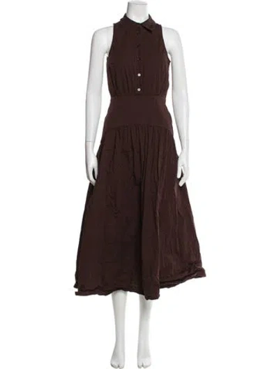 Pre-owned Staud Long Dress In Brown