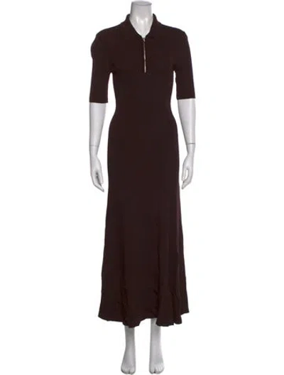 Pre-owned Staud Long Dress In Brown