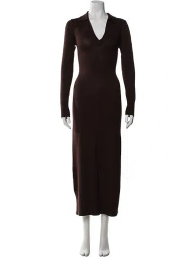 Pre-owned Staud Long Dress In Brown