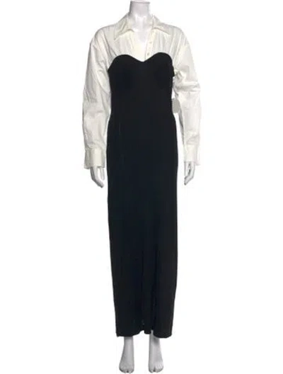 Pre-owned Staud Long Dress W/ Tags In Black/white