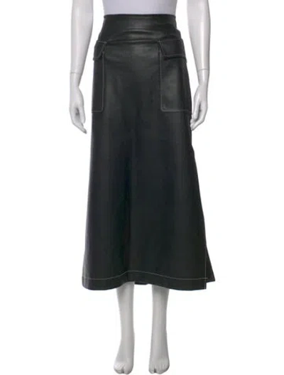 Pre-owned Staud Long Skirt In Black