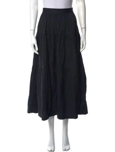 Pre-owned Staud Long Skirt In Black