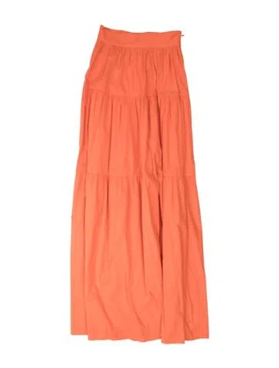 Pre-owned Staud Long Skirt In Orange