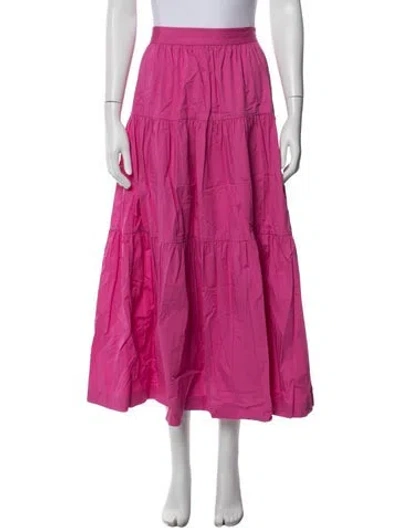 Pre-owned Staud Long Skirt In Pink