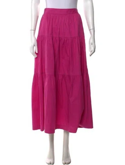 Pre-owned Staud Long Skirt In Pink