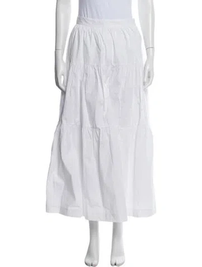 Pre-owned Staud Long Skirt In White