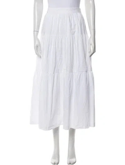 Pre-owned Staud Long Skirt In White