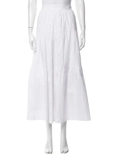 Pre-owned Staud Long Skirt In White