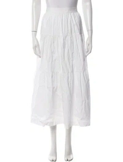 Pre-owned Staud Long Skirt In White