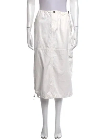 Pre-owned Staud Long Skirt In White