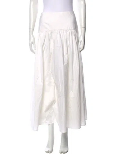 Pre-owned Staud Long Skirt In White