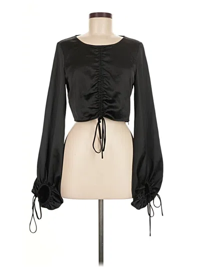Pre-owned Staud Long Sleeve Blouse In Black