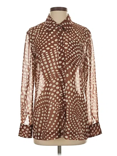 Pre-owned Staud Long Sleeve Blouse In Brown